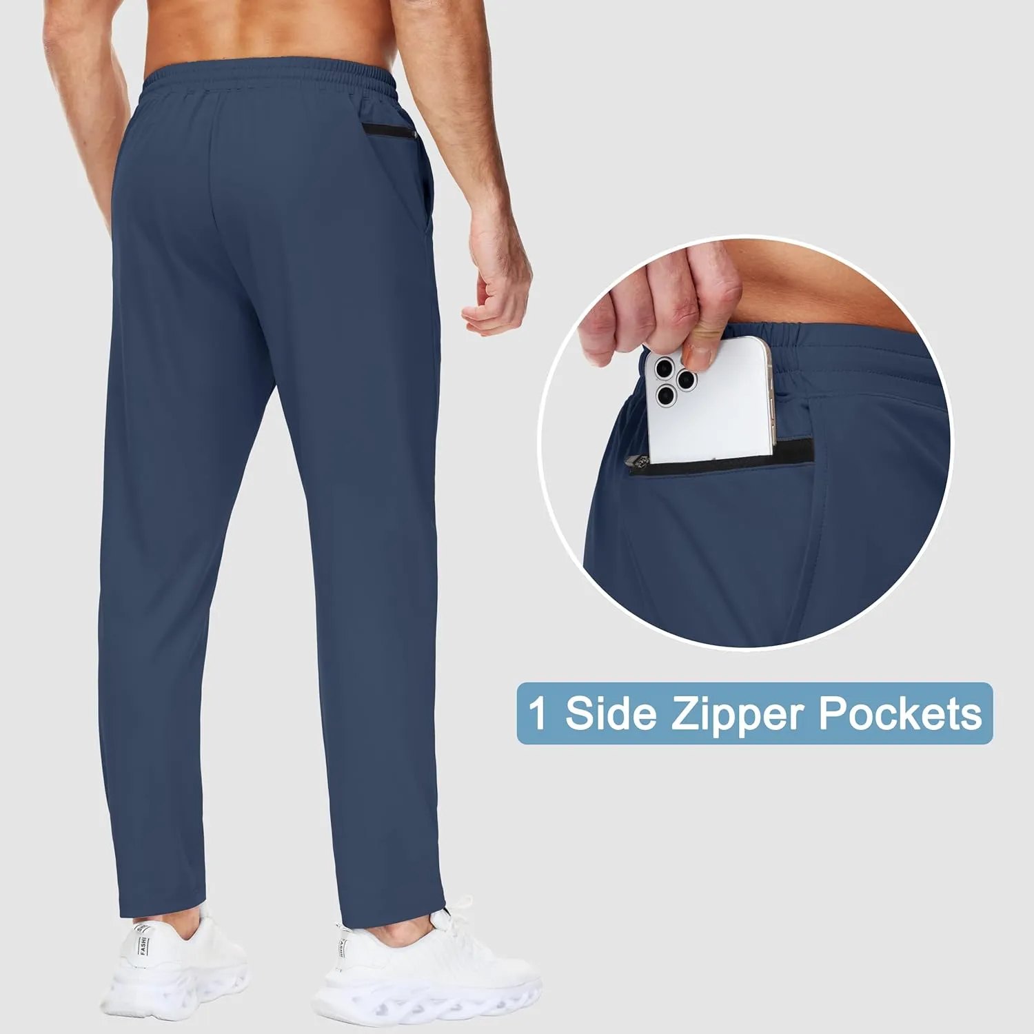 29"/34"/36" Inseam Men's Sweatpants with Zipper Pockets Men Joggers Running Workout Athletic Gym Track Tall Pants