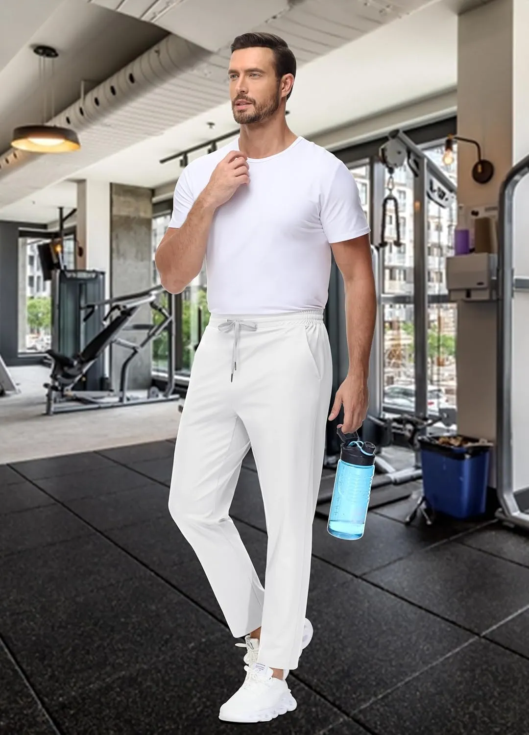 29"/34"/36" Inseam Men's Sweatpants with Zipper Pockets Men Joggers Running Workout Athletic Gym Track Tall Pants