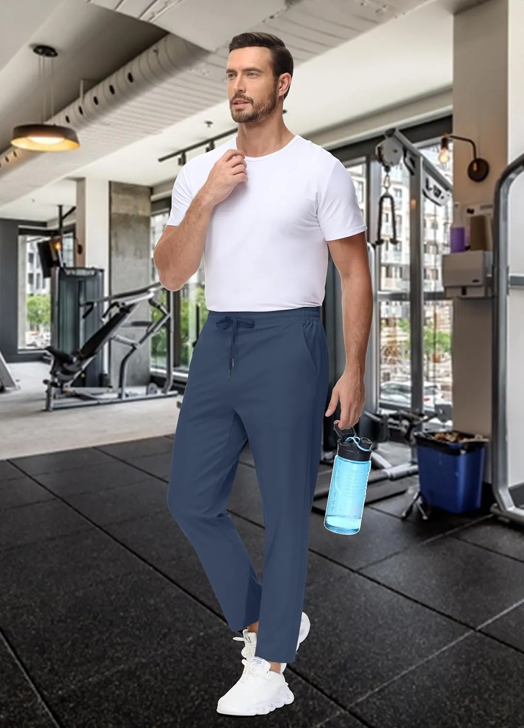 29"/34"/36" Inseam Men's Sweatpants with Zipper Pockets Men Joggers Running Workout Athletic Gym Track Tall Pants