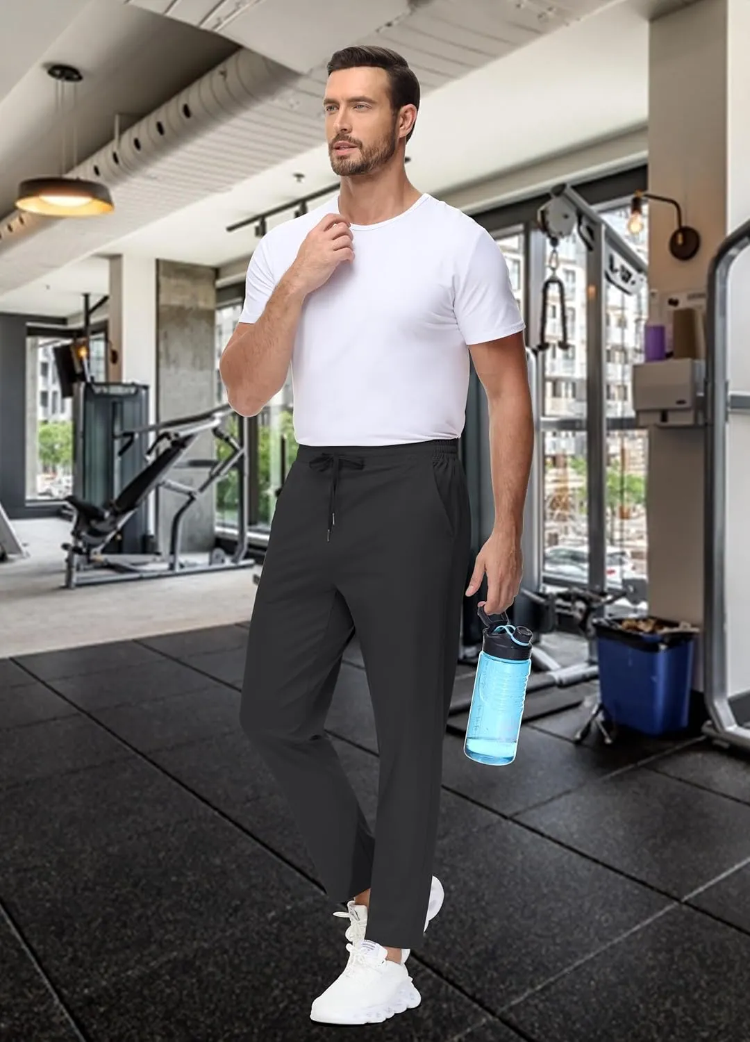 29"/34"/36" Inseam Men's Sweatpants with Zipper Pockets Men Joggers Running Workout Athletic Gym Track Tall Pants