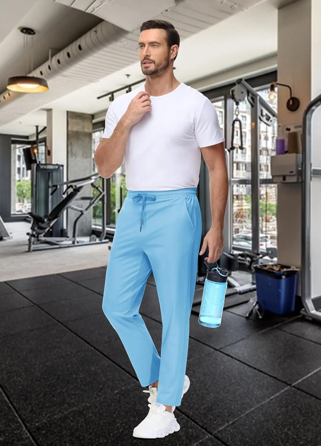 29"/34"/36" Inseam Men's Sweatpants with Zipper Pockets Men Joggers Running Workout Athletic Gym Track Tall Pants