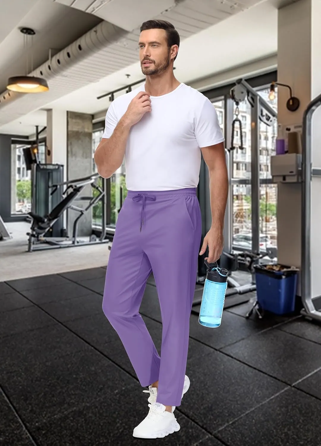 29"/34"/36" Inseam Men's Sweatpants with Zipper Pockets Men Joggers Running Workout Athletic Gym Track Tall Pants