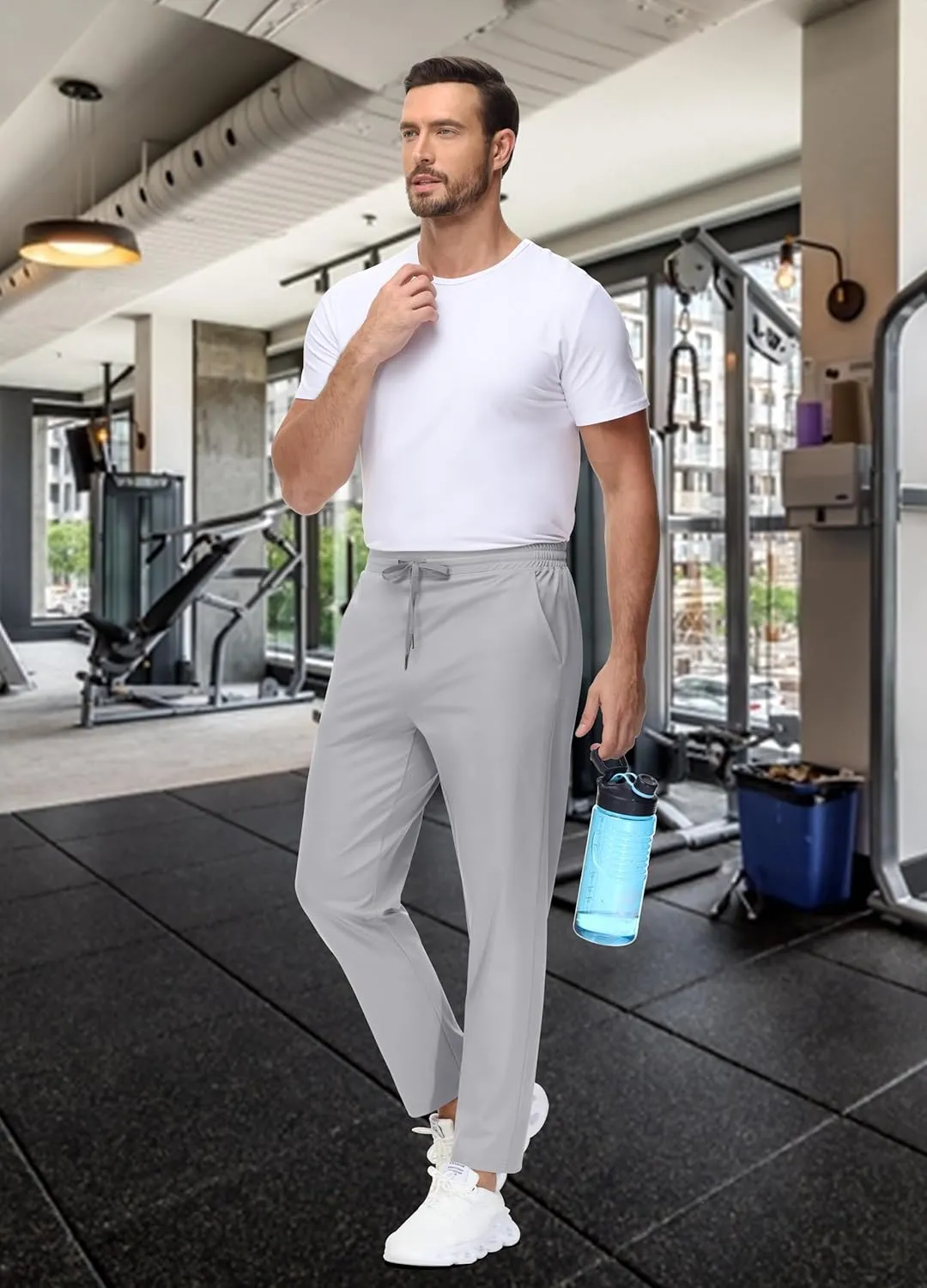 29"/34"/36" Inseam Men's Sweatpants with Zipper Pockets Men Joggers Running Workout Athletic Gym Track Tall Pants