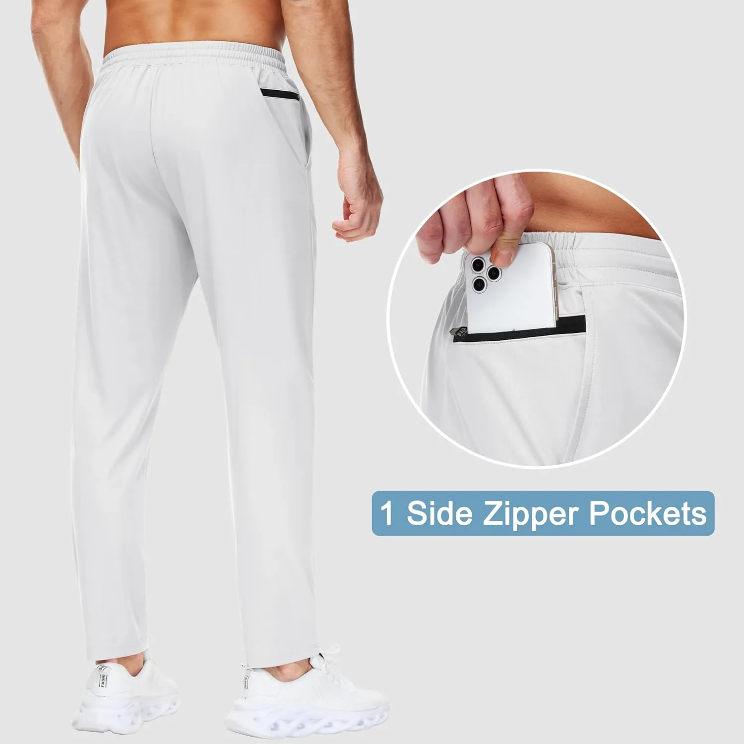 29"/34"/36" Inseam Men's Sweatpants with Zipper Pockets Men Joggers Running Workout Athletic Gym Track Tall Pants