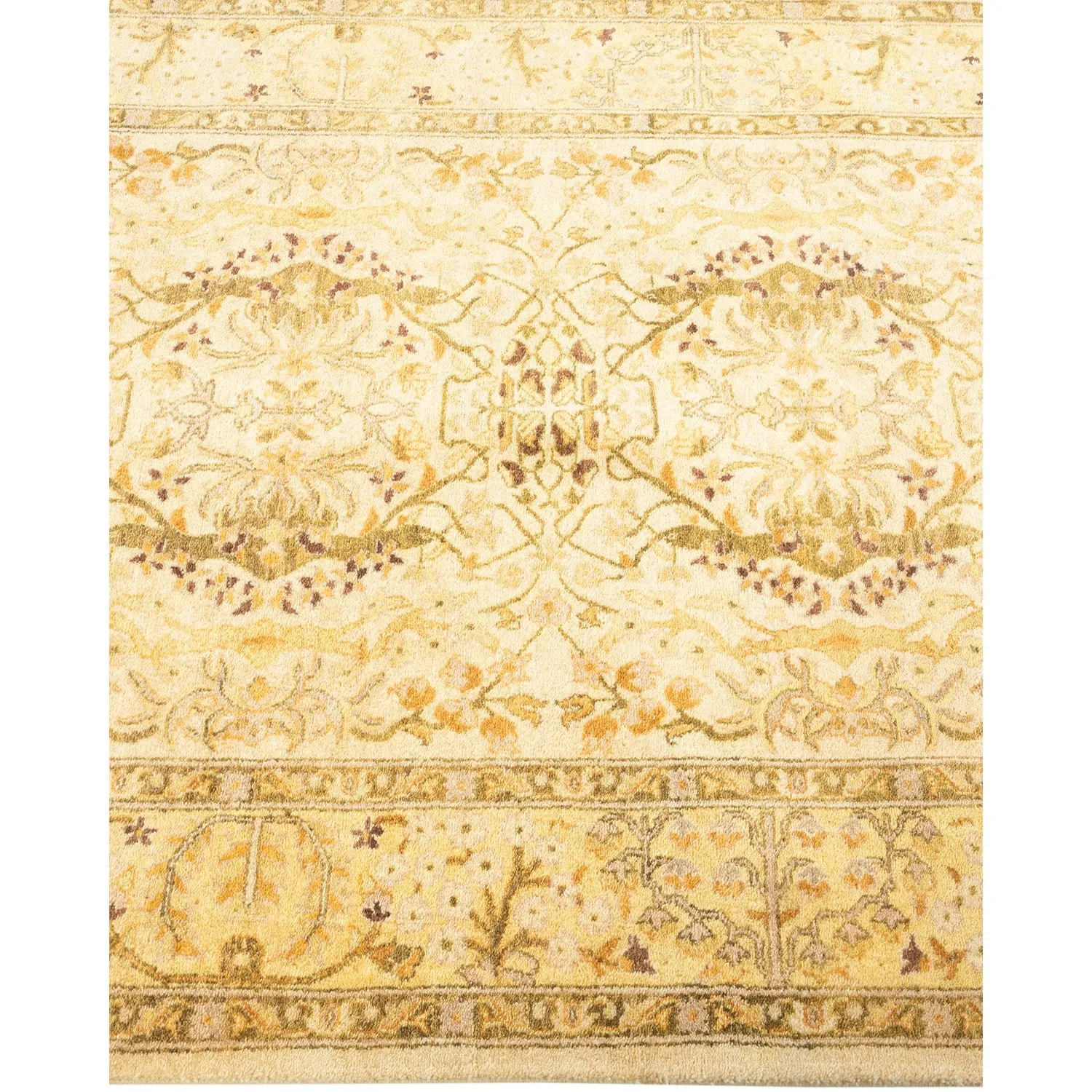 Beige Traditional Wool Runner - 3' x 11'