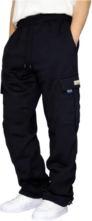 Cargo Sweatpants for Men Cargo Pants Fleece Joggers Elastic Waist Baggy Drawstring Trousers Sweat Pants with Pockets
