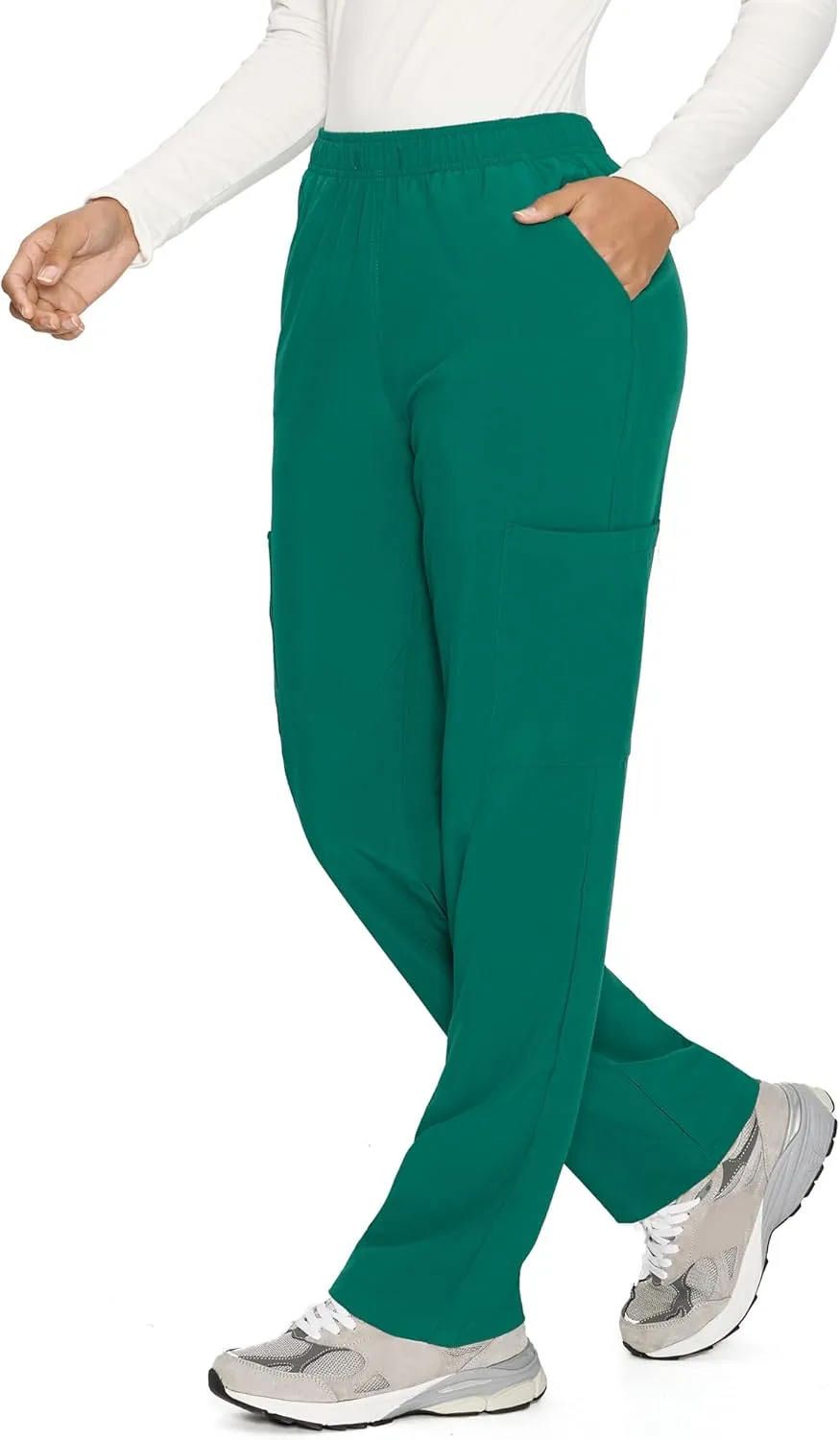 COZYFIT Straight Leg Scrub Pants for Women, Drawstring Soft Stretch, Anti-Wrinkle Women's Scrub Pants with 6 Pockets