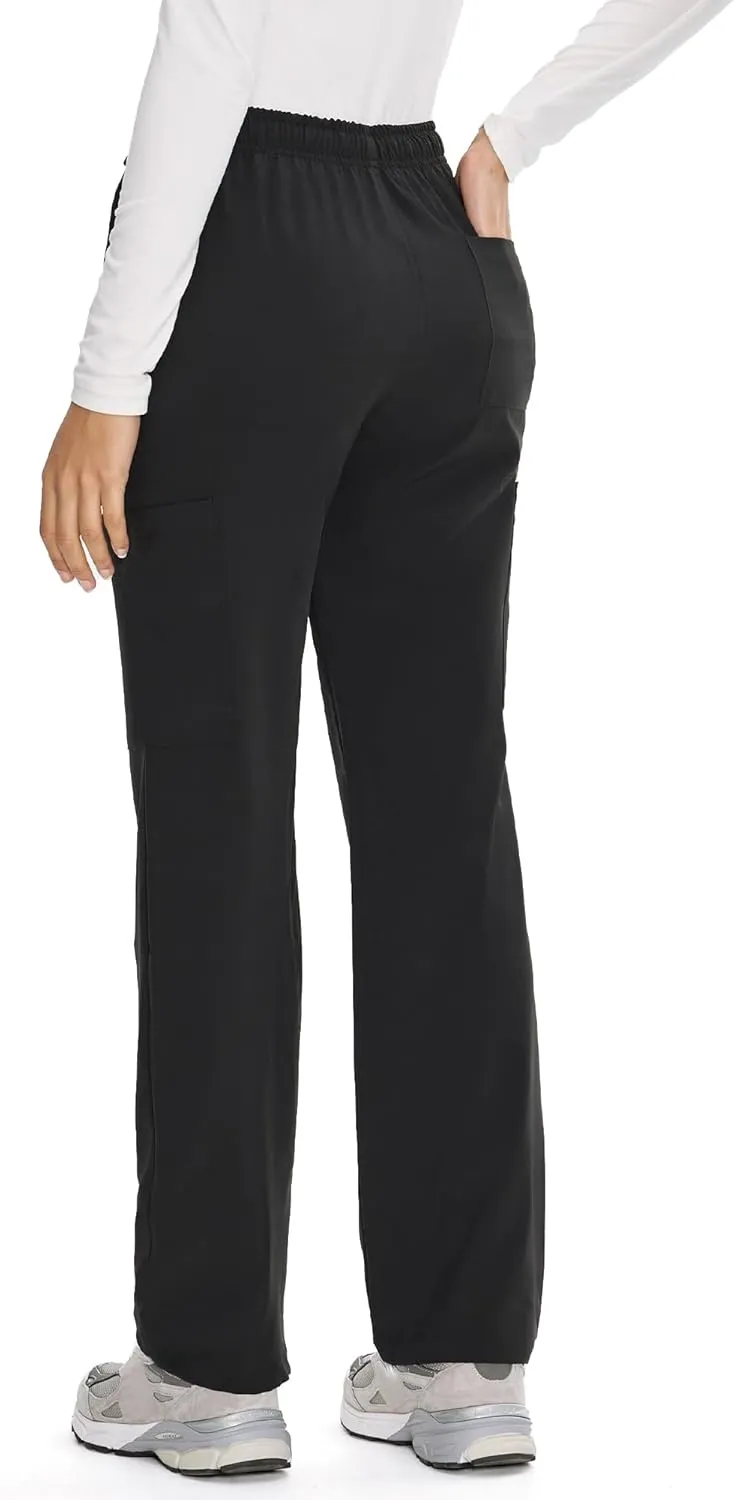 COZYFIT Straight Leg Scrub Pants for Women, Drawstring Soft Stretch, Anti-Wrinkle Women's Scrub Pants with 6 Pockets