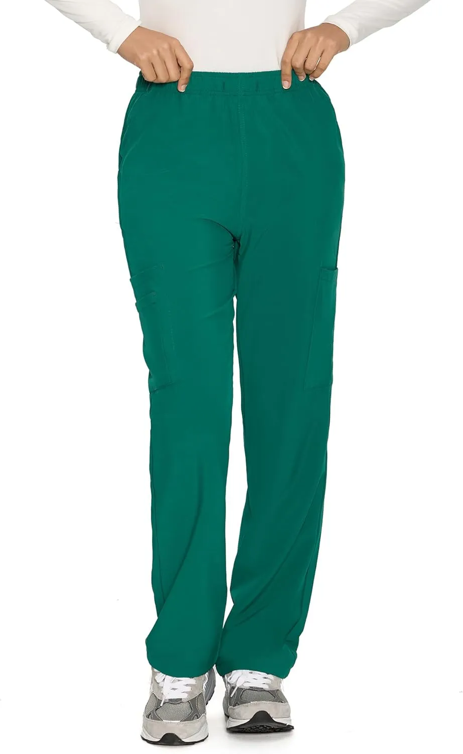 COZYFIT Straight Leg Scrub Pants for Women, Drawstring Soft Stretch, Anti-Wrinkle Women's Scrub Pants with 6 Pockets