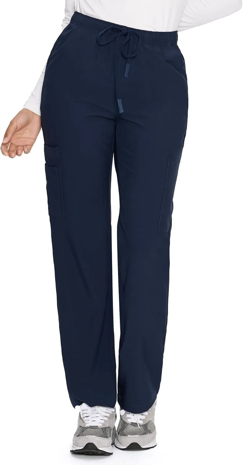 COZYFIT Straight Leg Scrub Pants for Women, Drawstring Soft Stretch, Anti-Wrinkle Women's Scrub Pants with 6 Pockets
