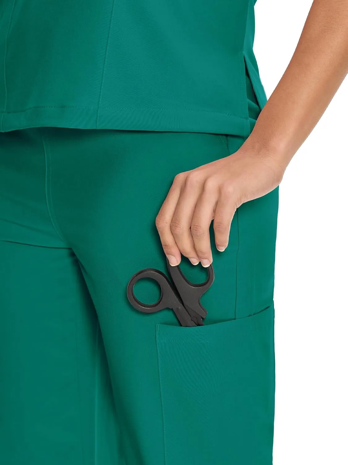 COZYFIT Straight Leg Scrub Pants for Women, Drawstring Soft Stretch, Anti-Wrinkle Women's Scrub Pants with 6 Pockets