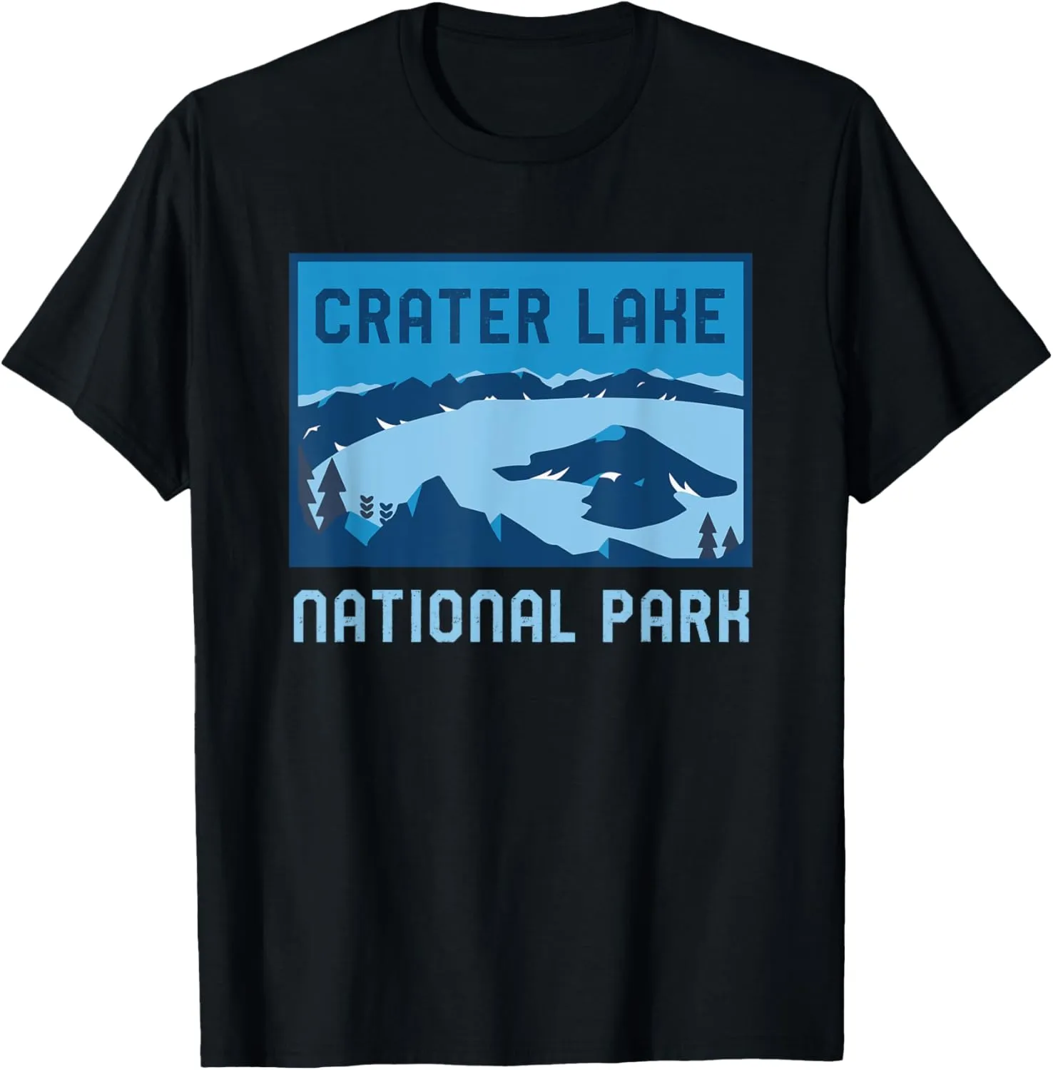 Crater Lake National Park Oregon Minimalist Retro Graphic T-Shirt