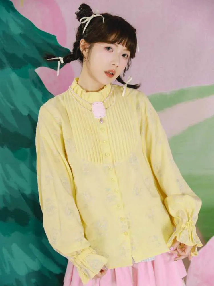 Elegant Organ Pleats Embroidered Shirt【s0000007121】