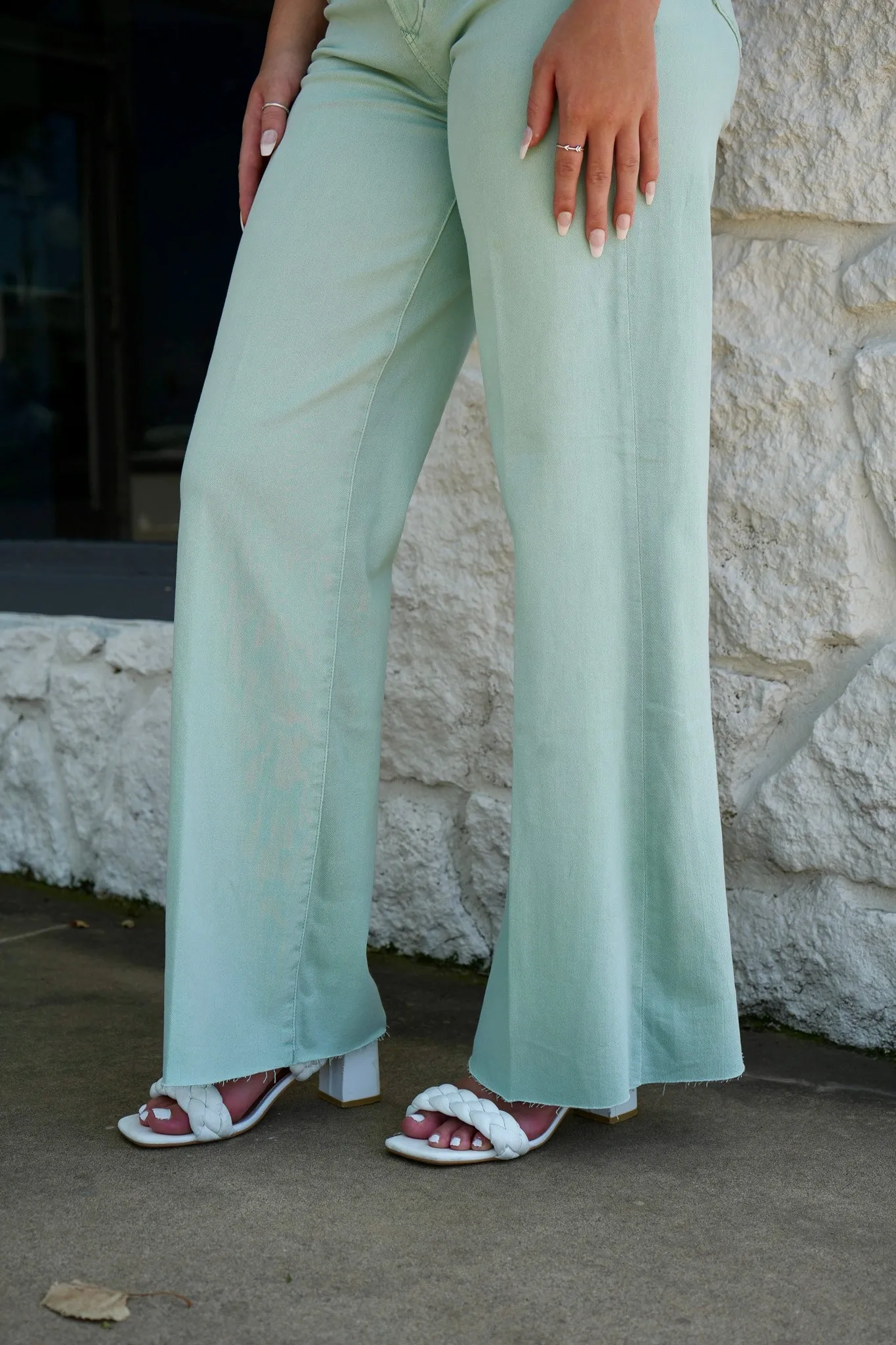Fiona Wide Leg Super High Rise - Fresh Mint [Dear John Denim]