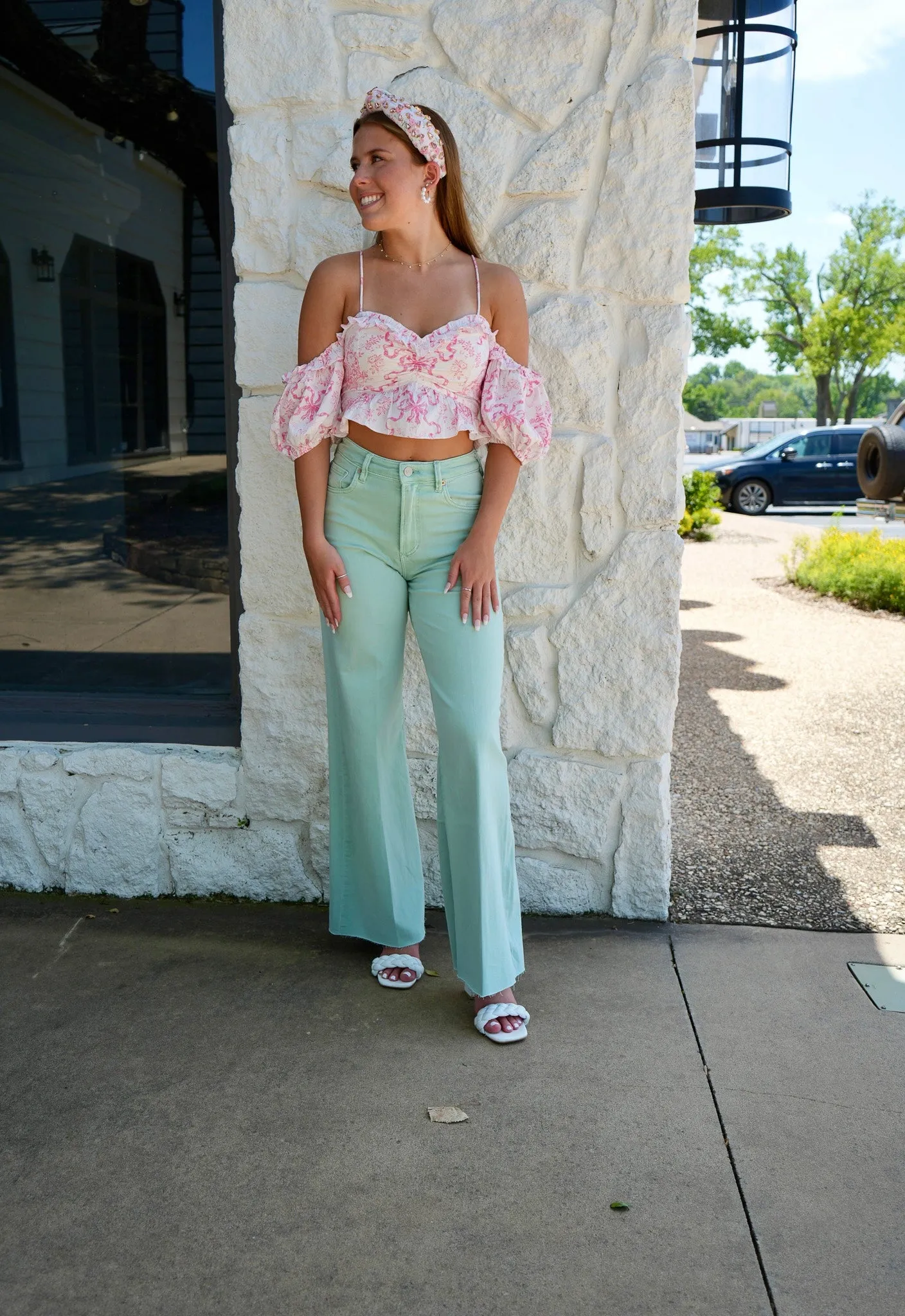 Fiona Wide Leg Super High Rise - Fresh Mint [Dear John Denim]