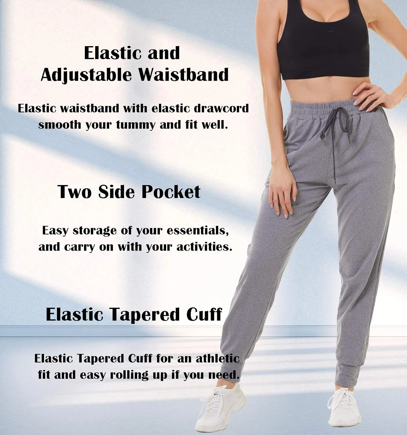 FULLSOFT Sweatpants for Women with Pockets-Womens Joggers Yoga Lounge Pants Relaxed-fit Leggings for Cycling Workout Running