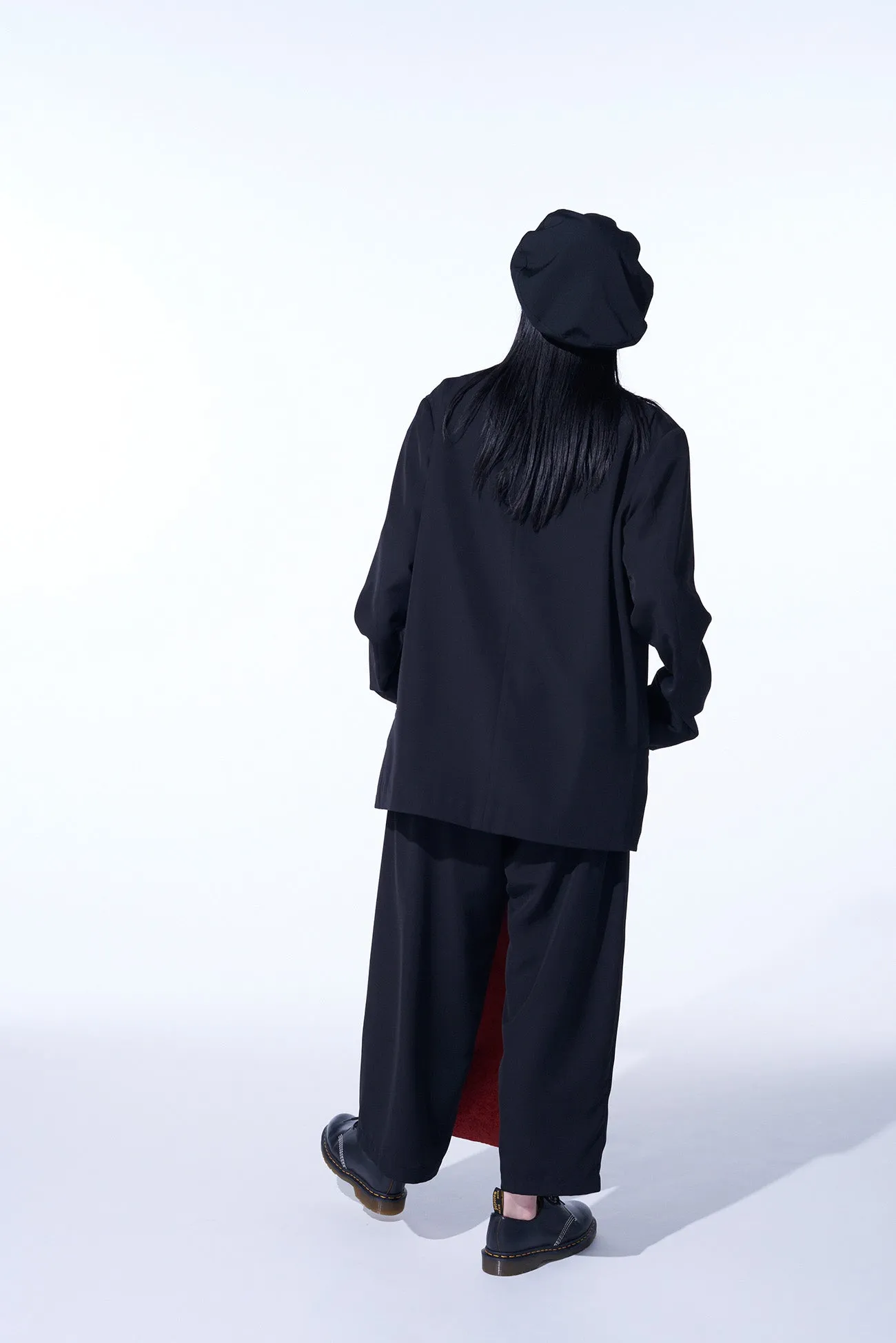GABARDINE   MURAL LACE FADED FLOCKY LINEN CLOTH 6BS JACKET WITH DOUBLE-TAILORED LEFT FRONT