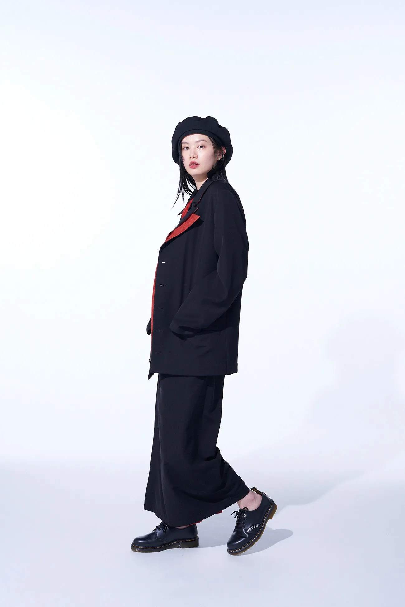 GABARDINE   MURAL LACE FADED FLOCKY LINEN CLOTH 6BS JACKET WITH DOUBLE-TAILORED LEFT FRONT