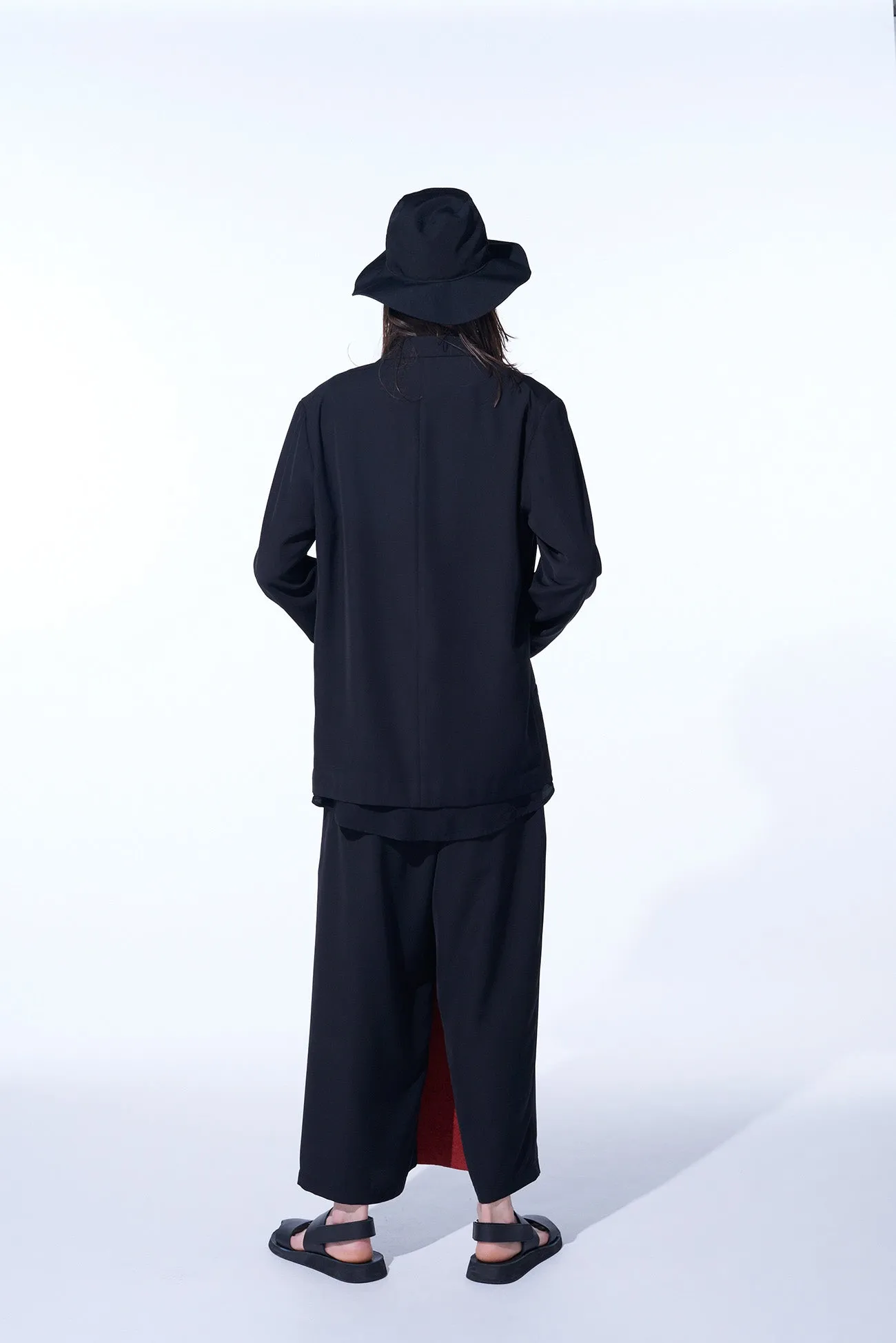 GABARDINE   MURAL LACE FADED FLOCKY LINEN CLOTH 6BS JACKET WITH DOUBLE-TAILORED LEFT FRONT