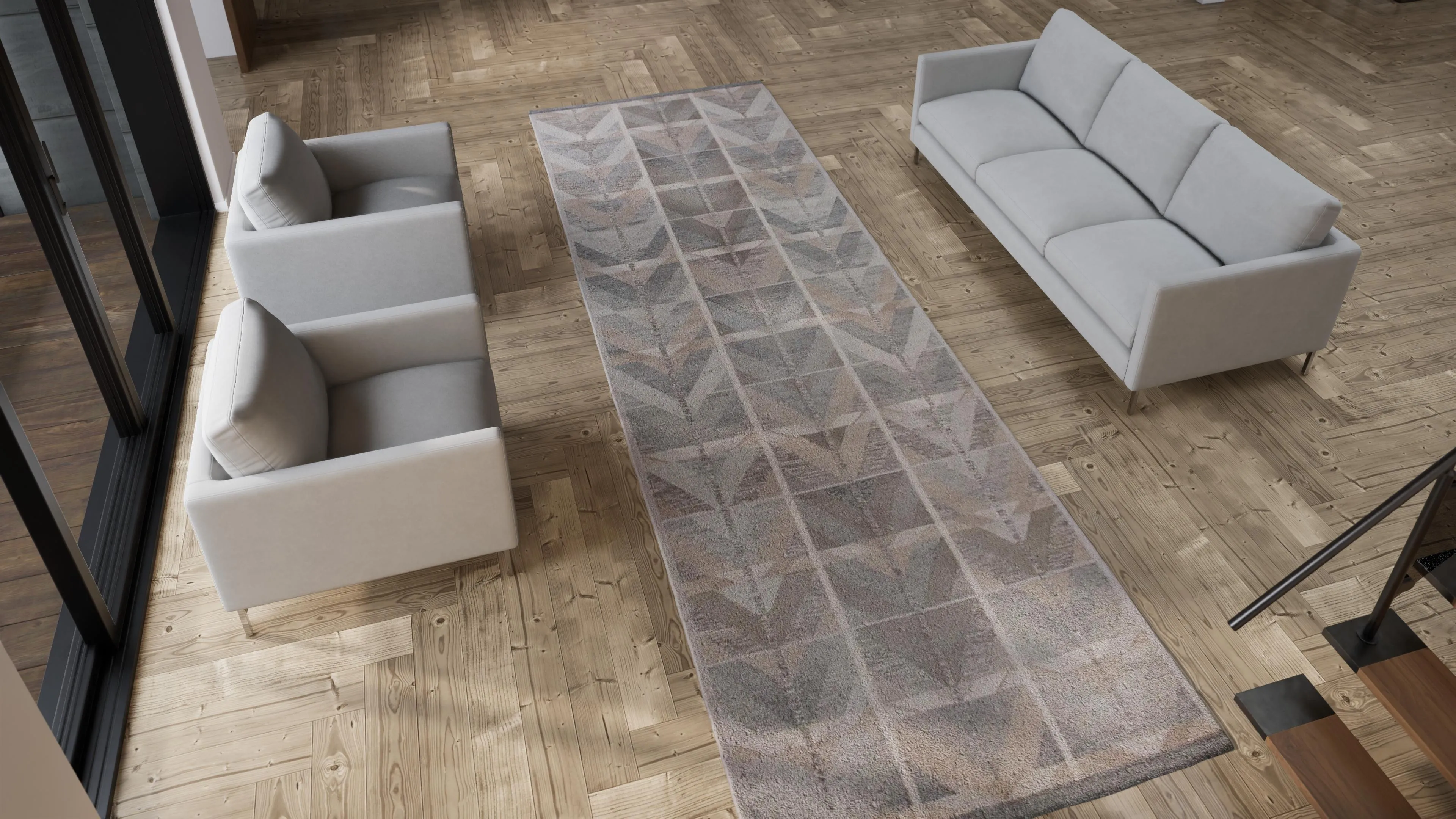 Grey Flatweave Wool Cotton Blend Rug - 5'10" x 15'7"