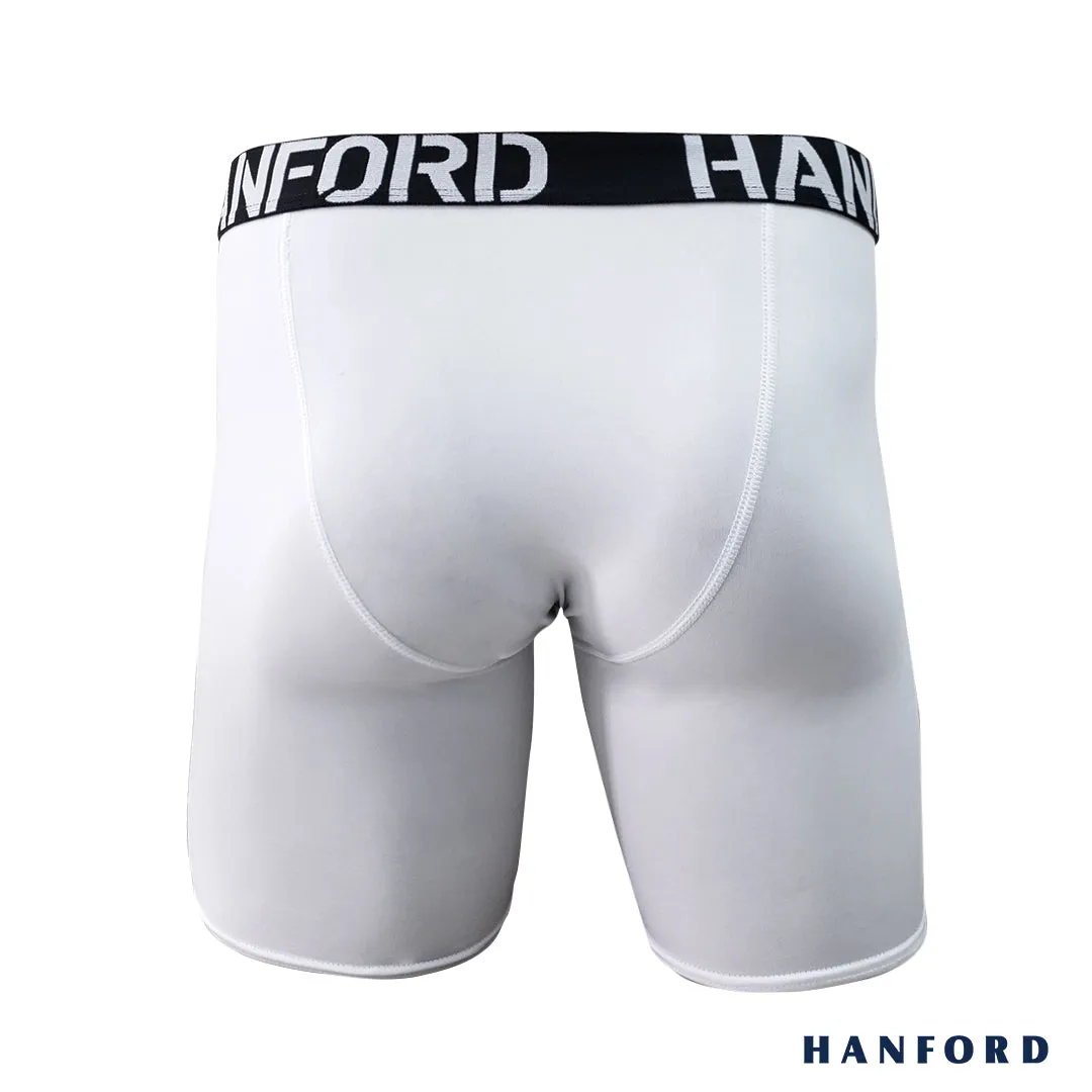 Hanford Athletic Men Pro Cool Quick Dry Compression Shorts Velosis - White (Single Pack)