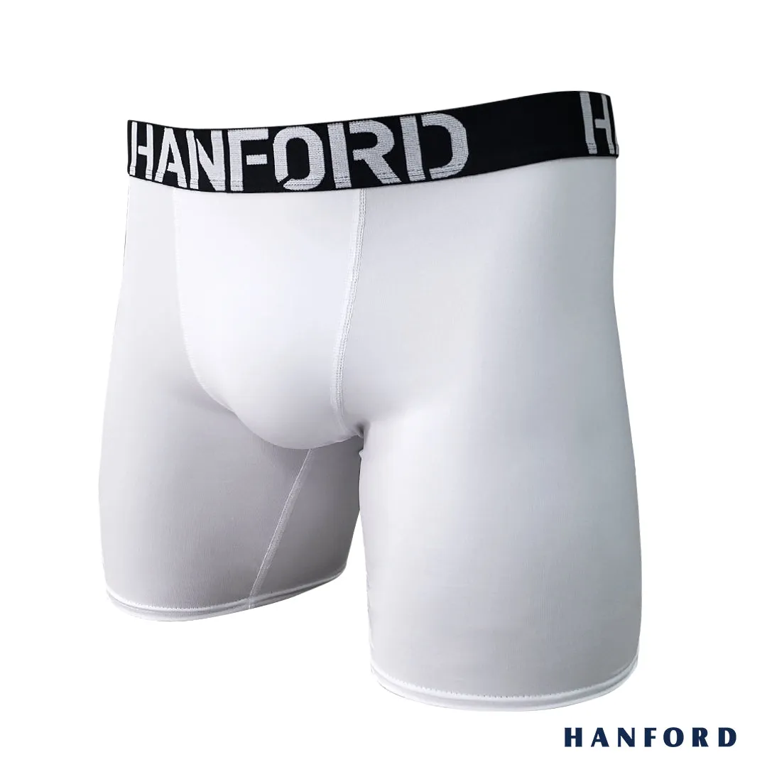 Hanford Athletic Men Pro Cool Quick Dry Compression Shorts Velosis - White (Single Pack)