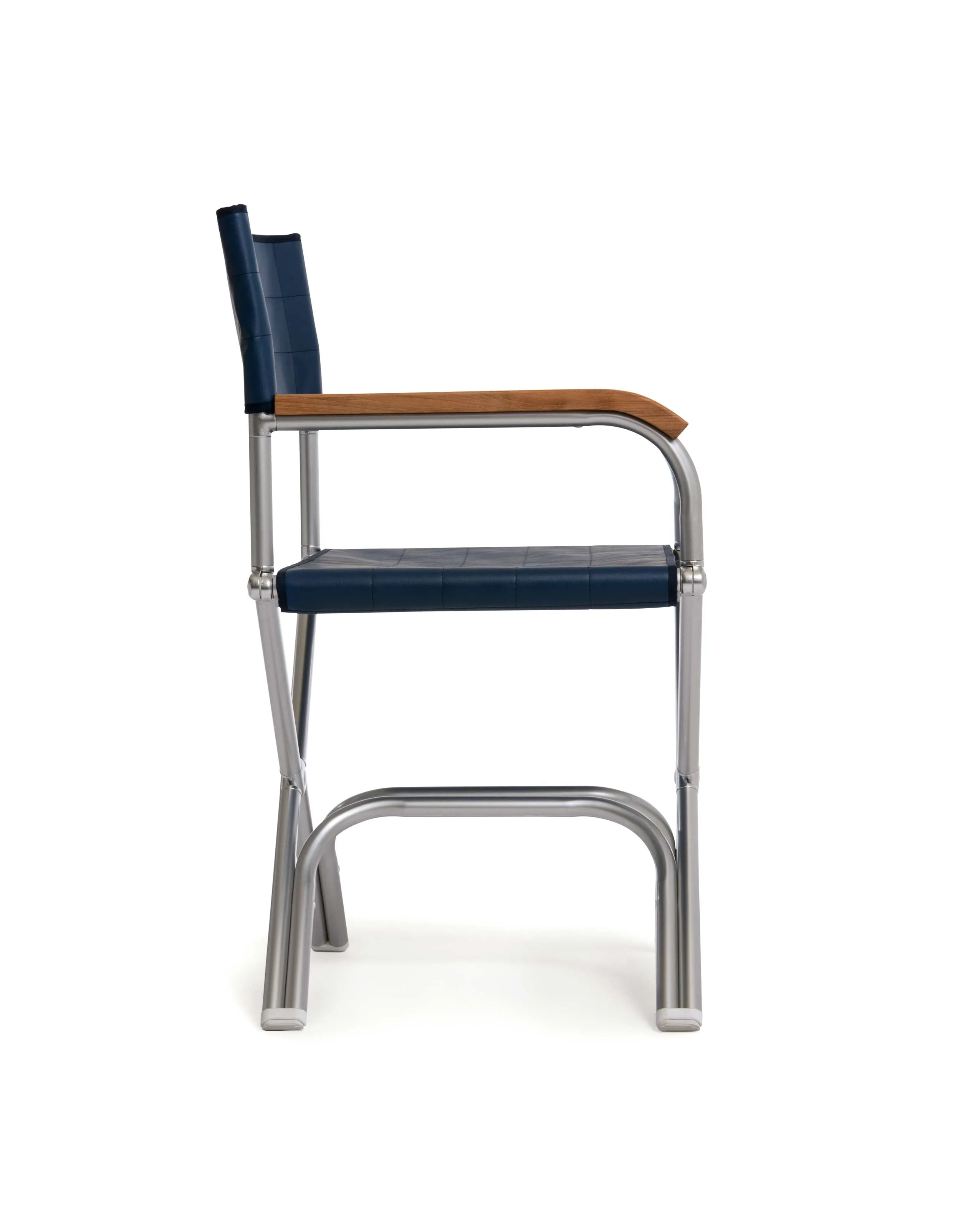High-End Folding Aluminum Boat Chair  with Teak Armrests-A6000T
