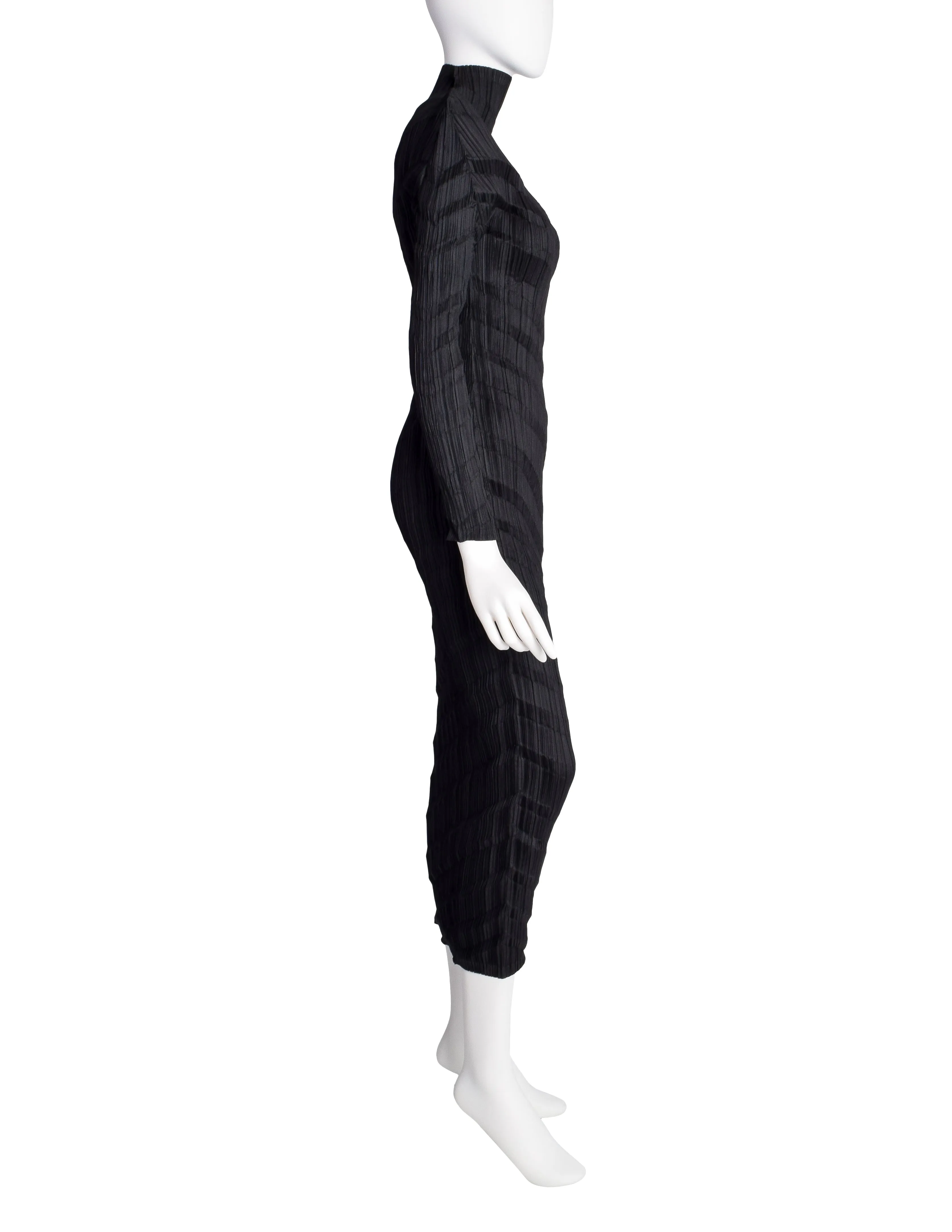 Issey Miyake Vintage Black Accordion Pleated Dress