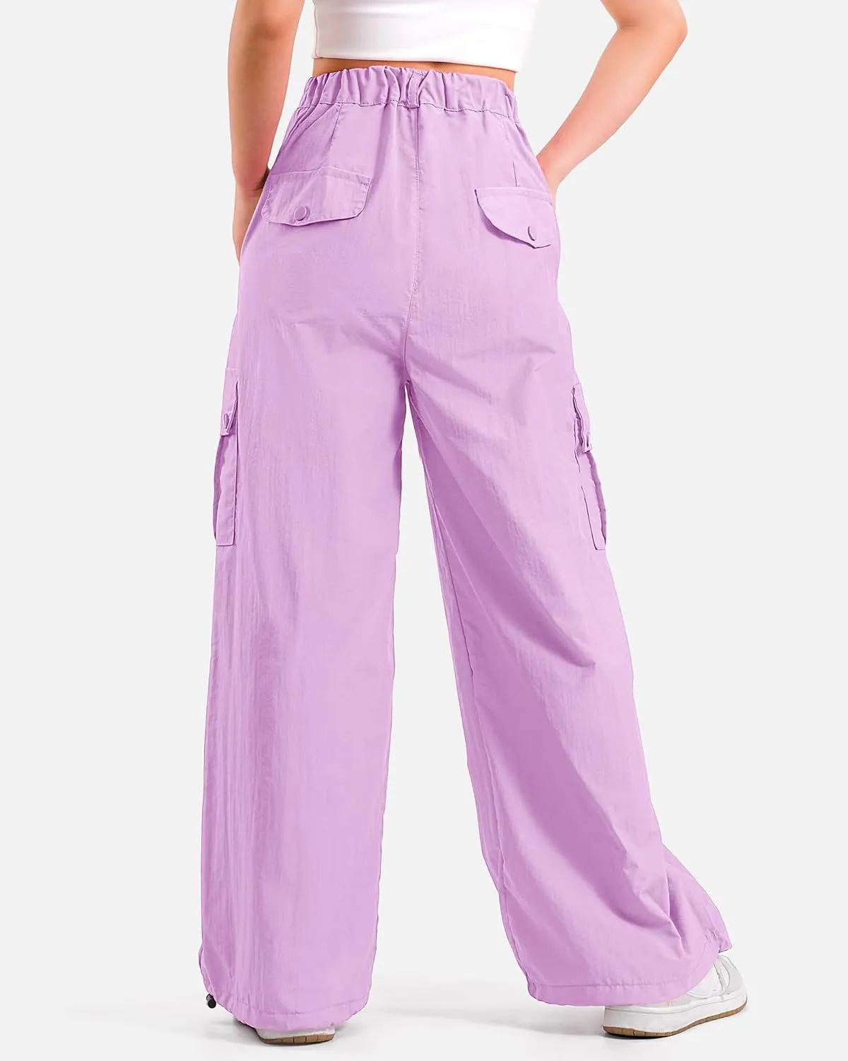 KEREDA Cargo Pants for Girls Parachute Baggy Joggers Pants Kids Clothes with Pockets 6-14Y