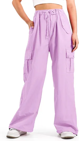 KEREDA Cargo Pants for Girls Parachute Baggy Joggers Pants Kids Clothes with Pockets 6-14Y