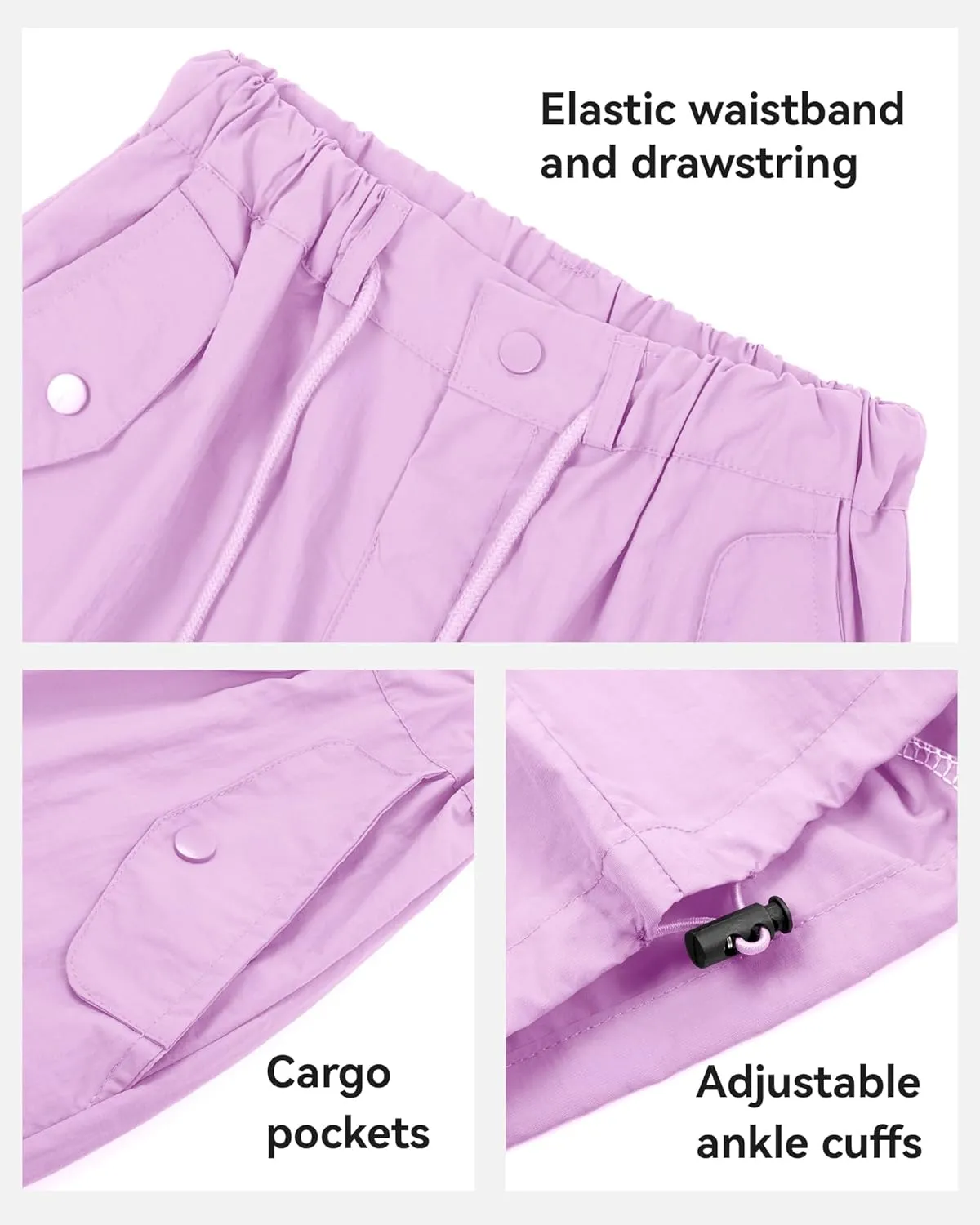 KEREDA Cargo Pants for Girls Parachute Baggy Joggers Pants Kids Clothes with Pockets 6-14Y