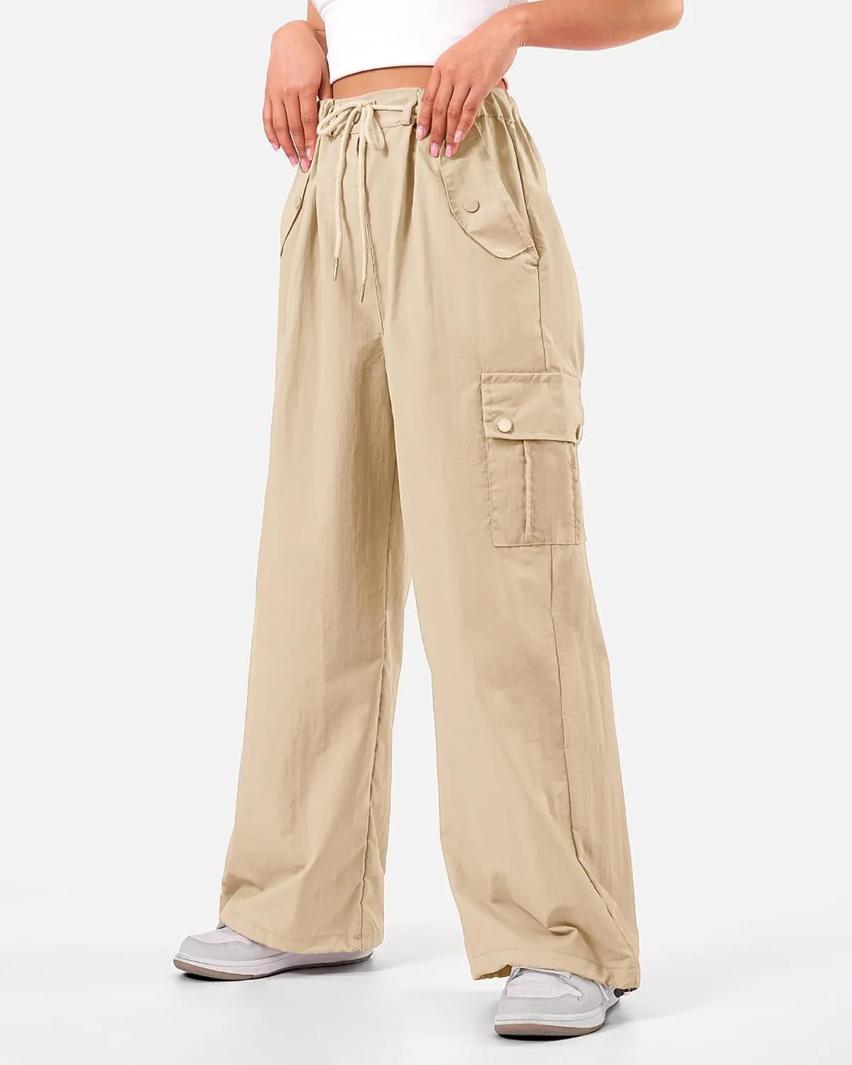KEREDA Cargo Pants for Girls Parachute Baggy Joggers Pants Kids Clothes with Pockets 6-14Y