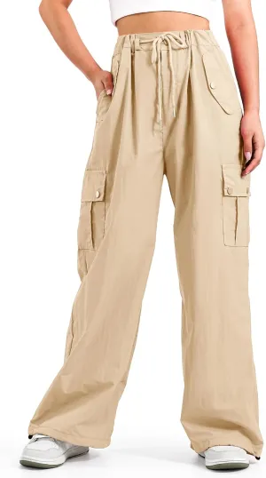 KEREDA Cargo Pants for Girls Parachute Baggy Joggers Pants Kids Clothes with Pockets 6-14Y
