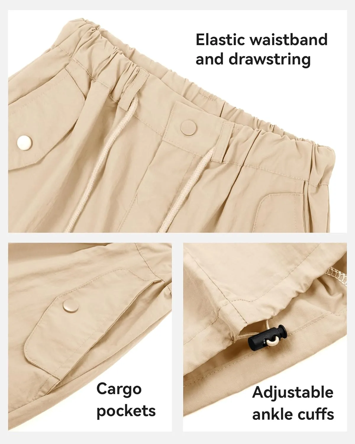 KEREDA Cargo Pants for Girls Parachute Baggy Joggers Pants Kids Clothes with Pockets 6-14Y