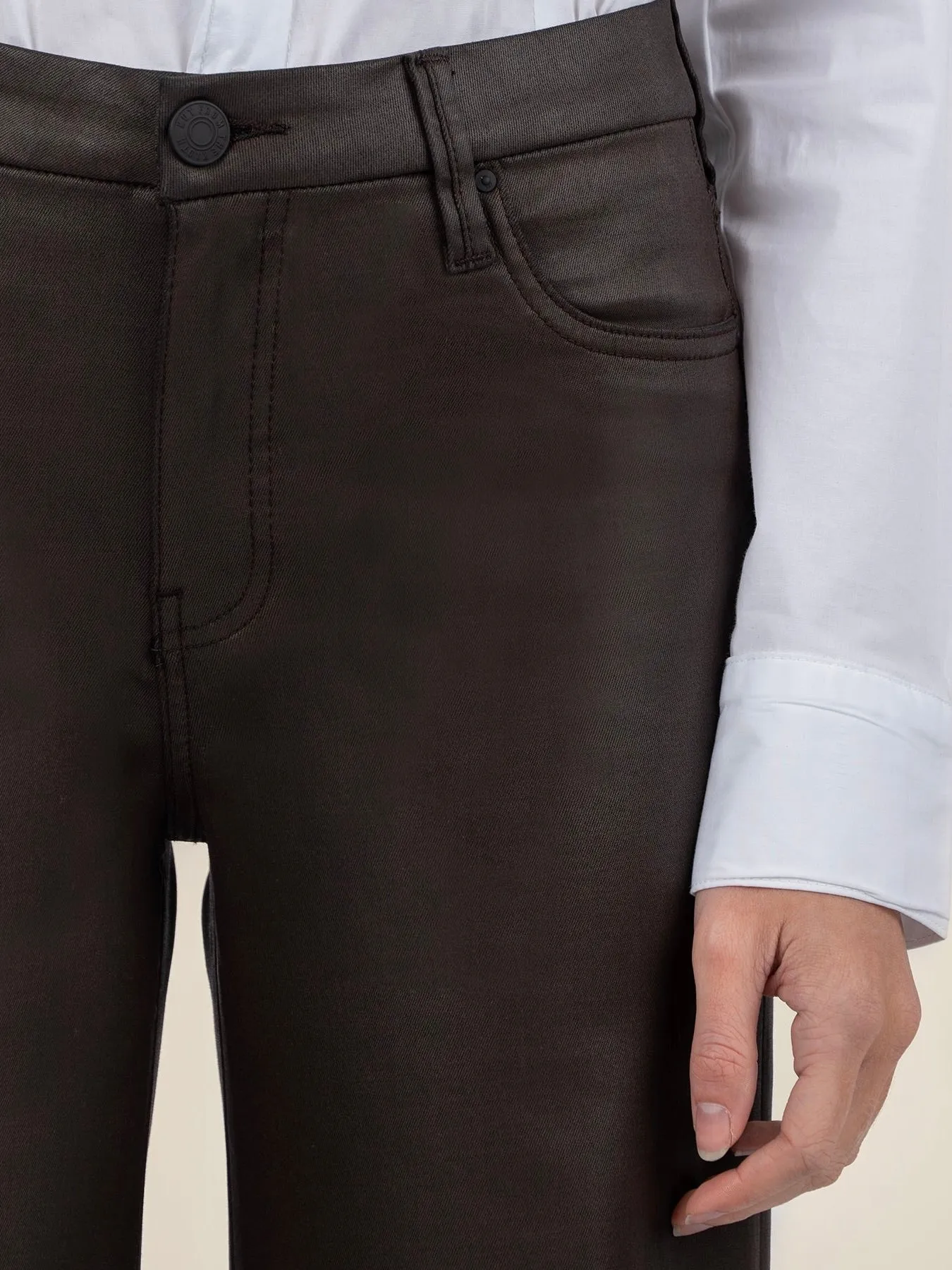 Kut Jeans : Meg High Rise Fab Ab Wide Leg Coated