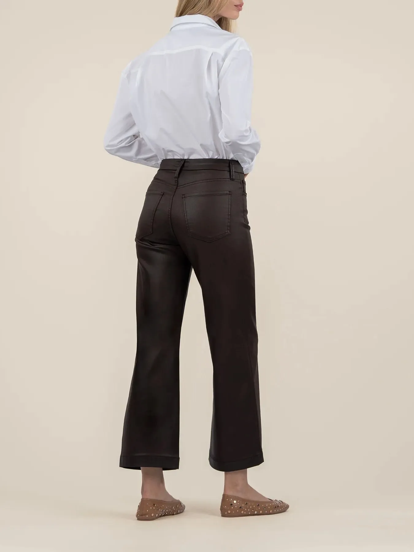 Kut Jeans : Meg High Rise Fab Ab Wide Leg Coated