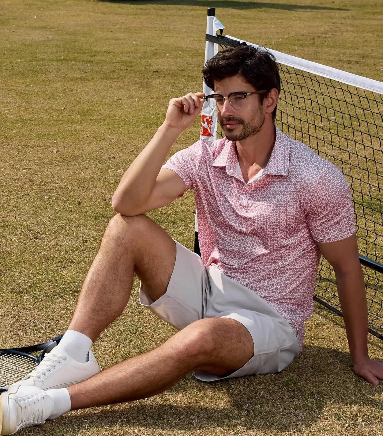 Lexiart Mens Golf Shirt Short Sleeve Dry Fit Print Moisture Wicking Performance Patterns Collared Polo Shirt with Pocket