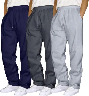 Men's 3 Pack Sweatpants Loose Fleece Sweatpants Elastic Waist Drawstring Jogger Sport Pants Baggy Sweat Pants