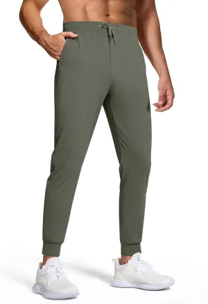 Mens Running Joggers Pants with 3 Pockets Slim Fit Stretch Drawstring Sweatpants for Athletic Traning Track Workout