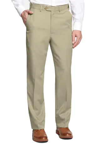 Microfiber Performance Trouser, Taupe<br>Flat Front<br>Regular Rise