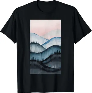 Mountains Mountain Abstract Art Abstract Landscape T-Shirt