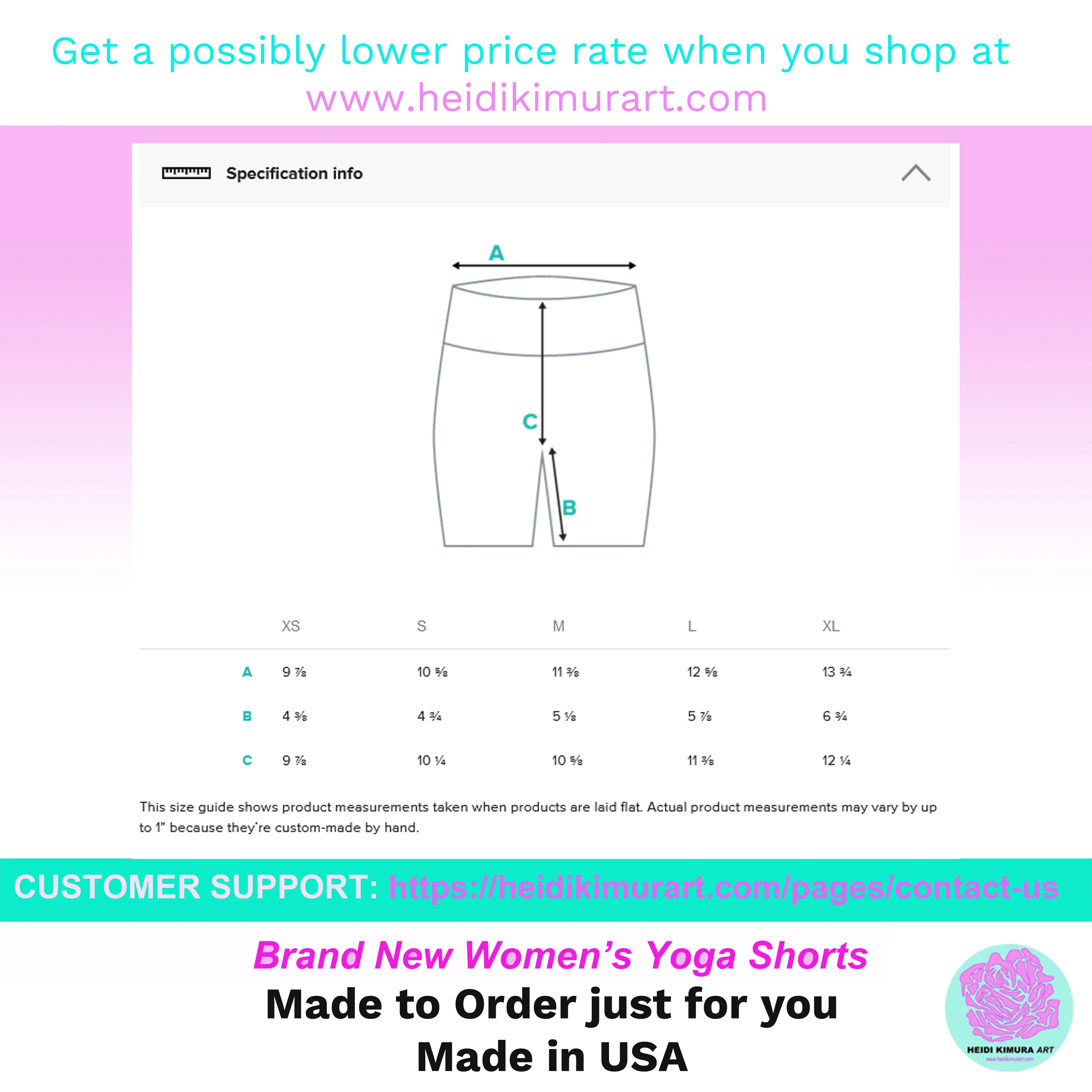 Pink Solid Color Yoga Shorts, Best Pastel Cute Women's Short Gym Tights-Made in USA/EU/MX