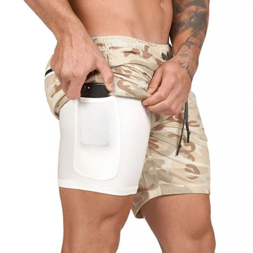 Quick Drying And Breathable Double Layer Men's Fitness Shorts