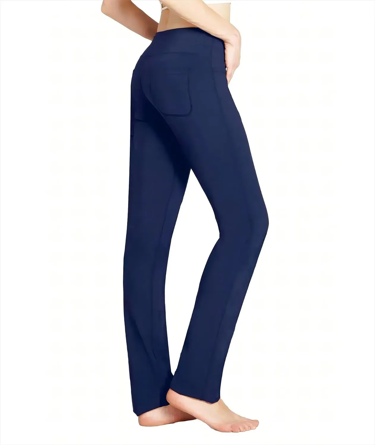 Safort Women's Yoga Pants Straight Leg Yoga Dress Pants 28"/30"/32"/34" Long Tall Inseam Stretch Slacks Pocket for Workout