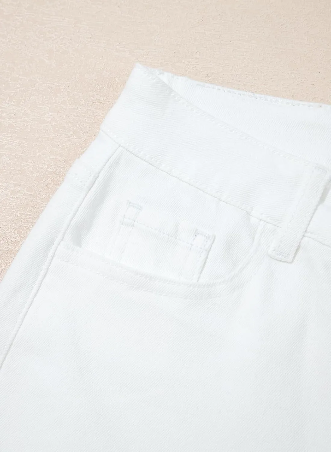 Sidefeel Women's Wide Leg Jeans High Waisted Stretchy Baggy Raw Hem Crossover Button Denim Pants