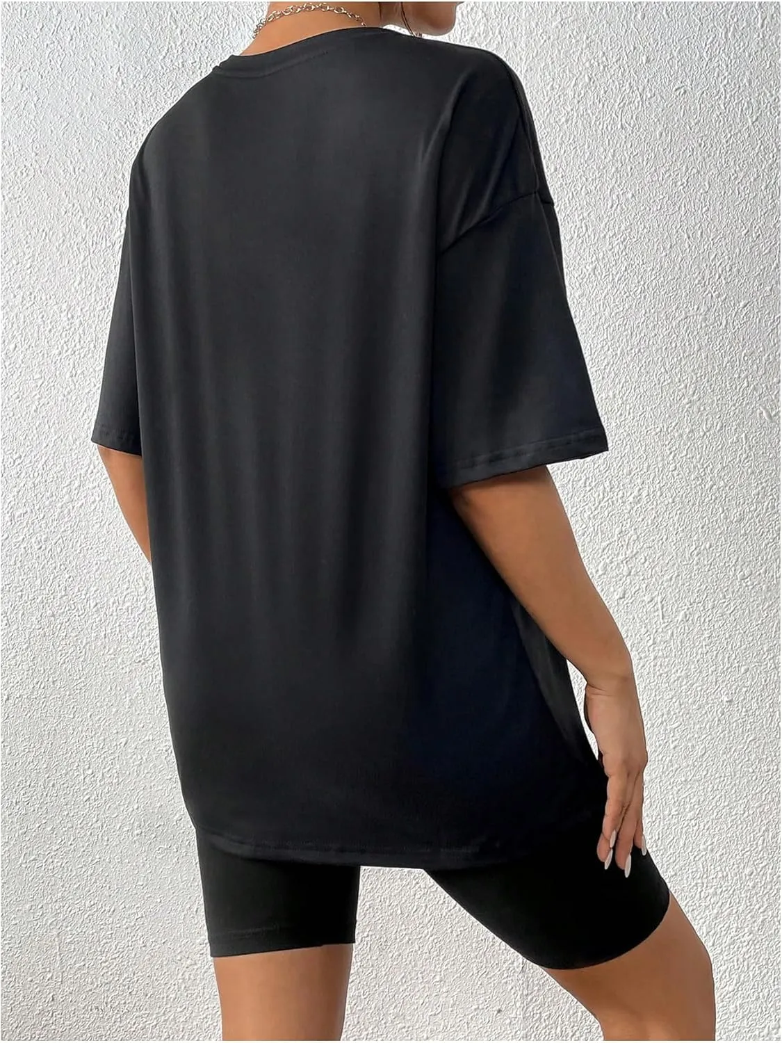 SOLY HUX Women's Oversized Graphic Tees Drop Shoulder Half Sleeve Loose Casual T Shirt Tops