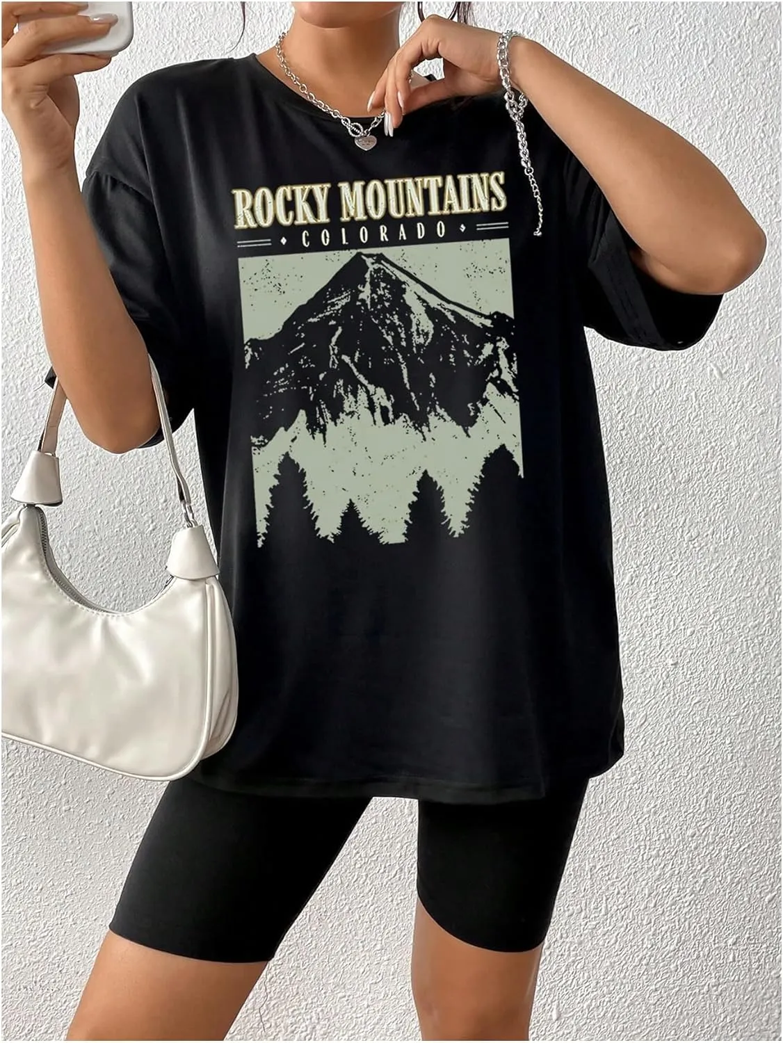 SOLY HUX Women's Oversized Graphic Tees Drop Shoulder Half Sleeve Loose Casual T Shirt Tops