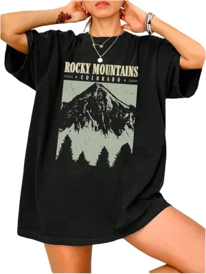 SOLY HUX Women's Oversized Graphic Tees Drop Shoulder Half Sleeve Loose Casual T Shirt Tops