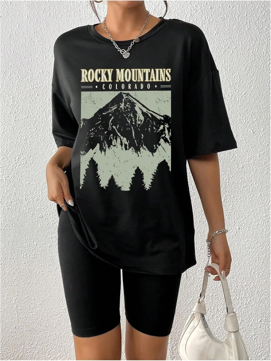 SOLY HUX Women's Oversized Graphic Tees Drop Shoulder Half Sleeve Loose Casual T Shirt Tops