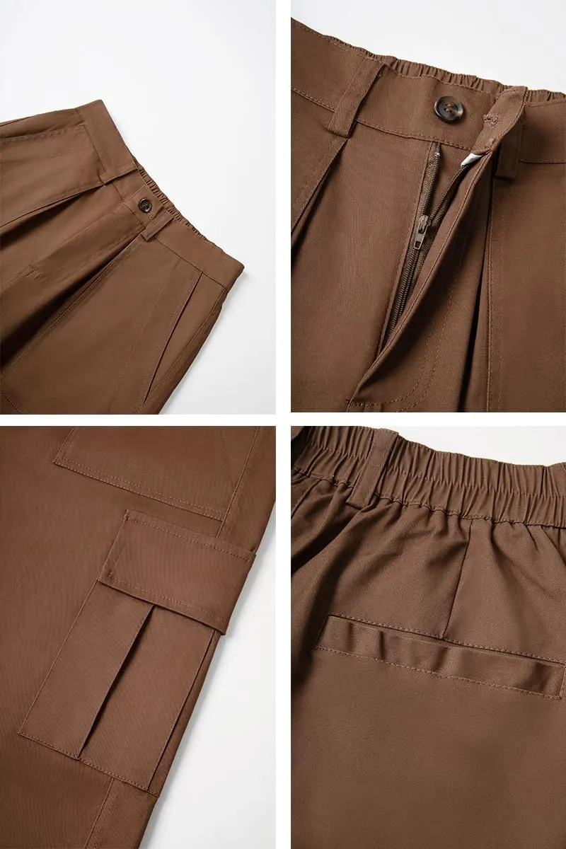 THWEI Cargo Pants for Men Casual Cotton Lightweight Relaxed Fit Stretch Elastic Waist Work Pants